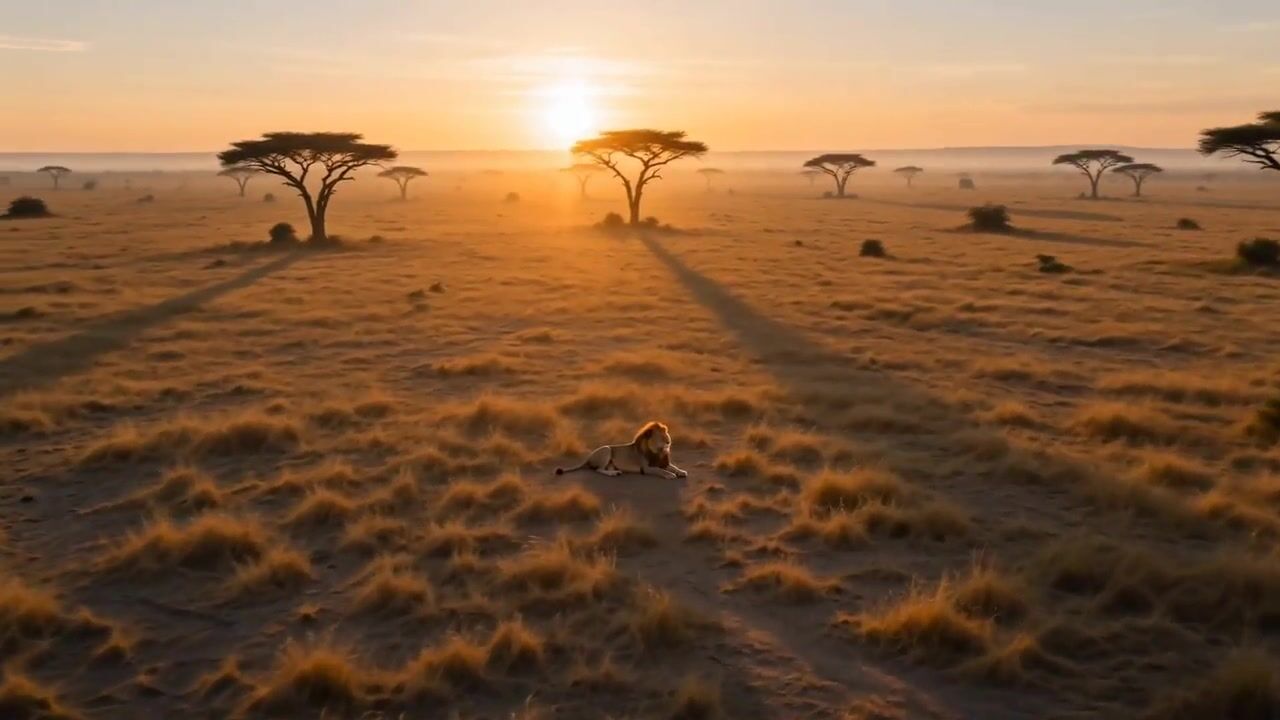 Frame from the AI-generated film: the opening of the Wild Animal Encounters brand reel