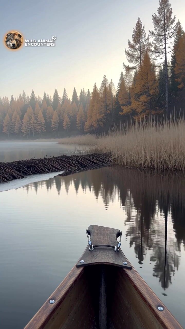 Wolves at the beaver dam: AI-generated film still