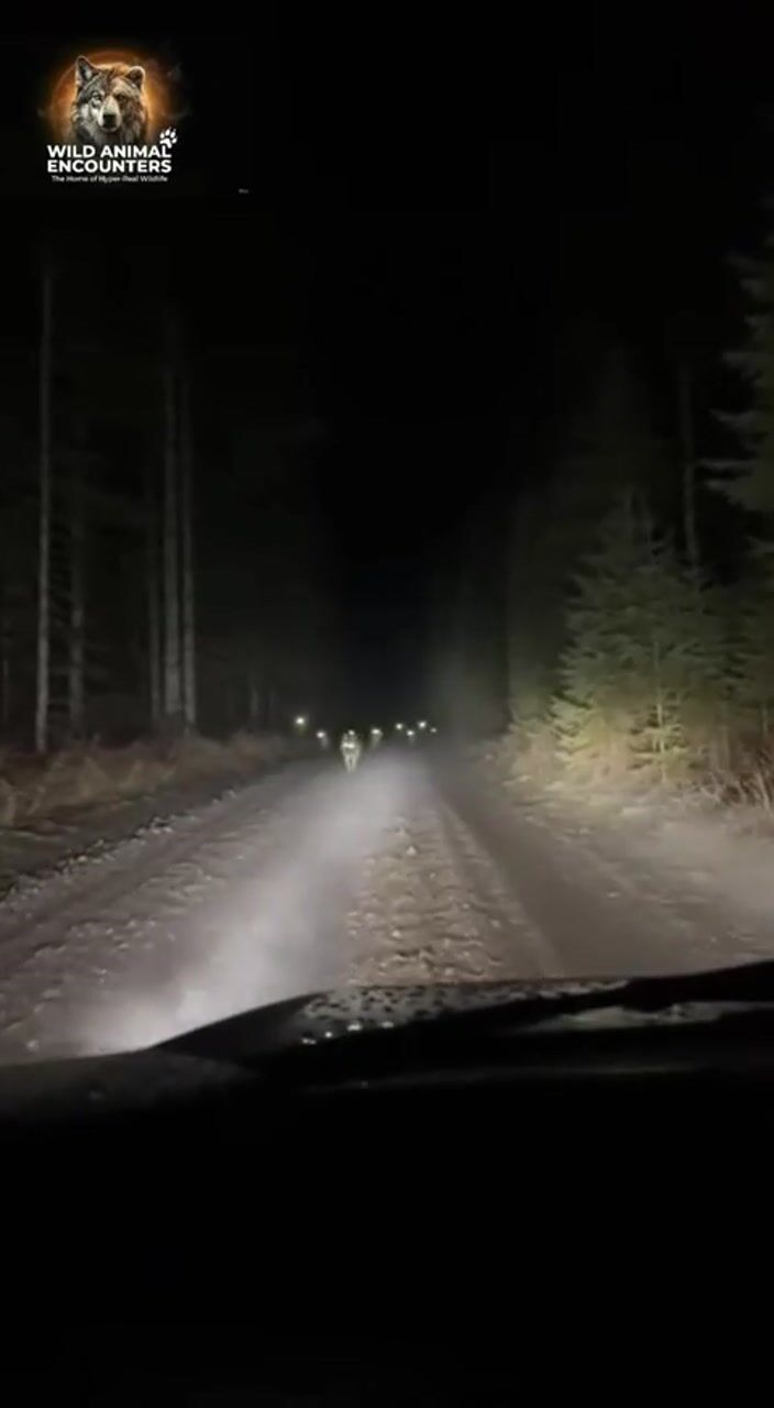 Forest road at night: AI-generated film still